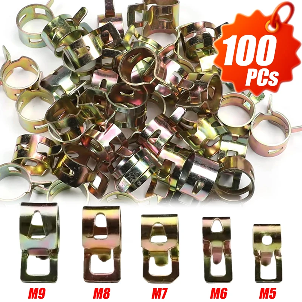 Pipe Clamp Bar - 50/100PCs M5/M6/M7/M8/M9 Fasteners Spring Clamps Clips