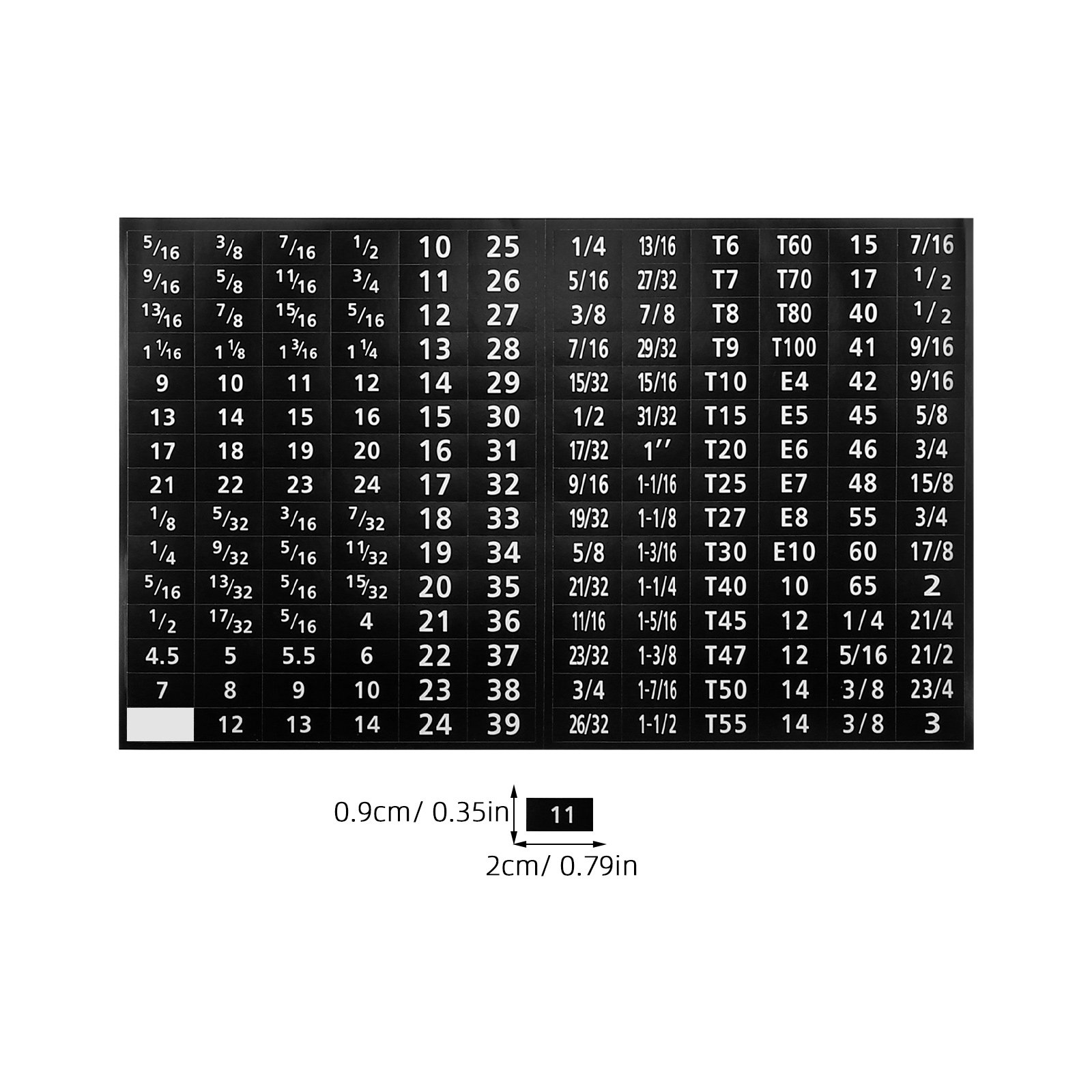 6 Sheet Self Adhesive Socket S - Workshop Tools Classification incelemesi ve fiyatı