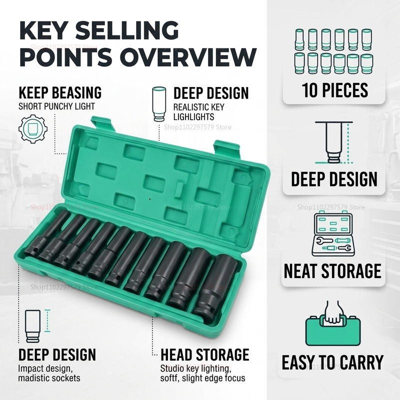 10pcs Socket Wrench Set 8-24mm - Workshop Electric Tools incelemesi ve fiyatı