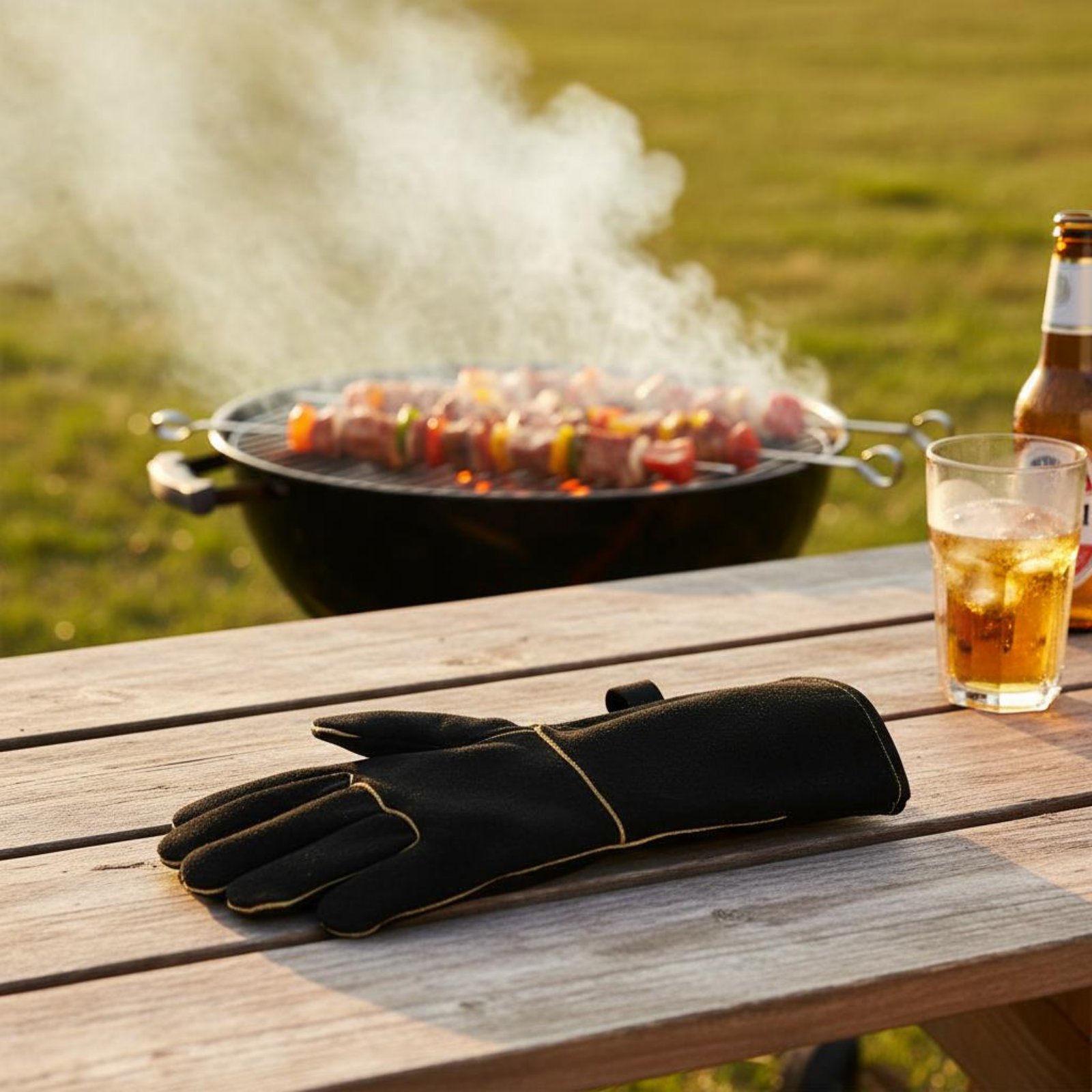 Long Cuff BBQ Gloves Anti-Scal - Workshop Tools And Safety incelemesi ve fiyatı