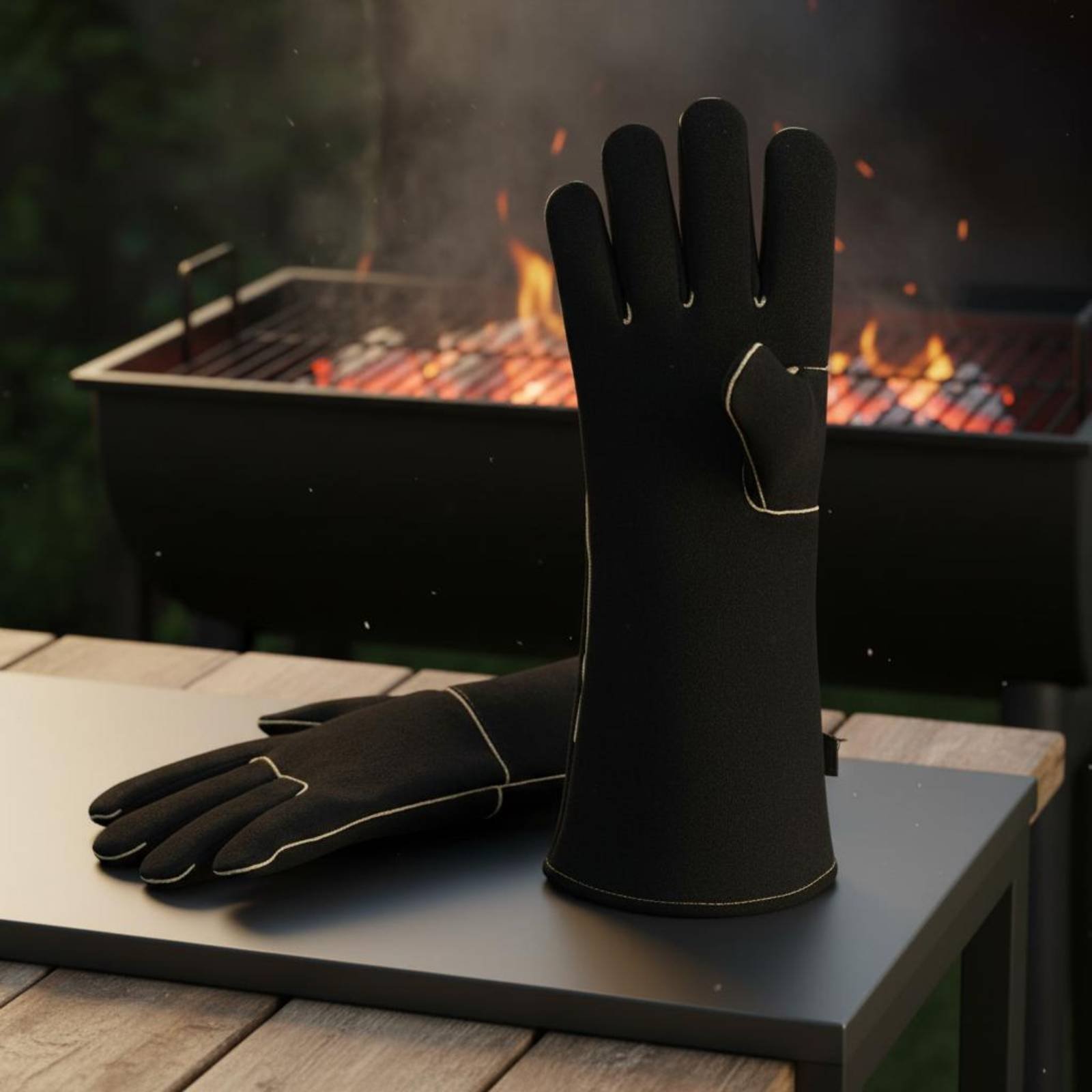 Long Cuff BBQ Gloves Anti-Scal - Workshop Tools And Safety incelemesi ve fiyatı